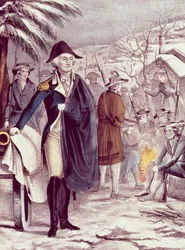 George Washington a Valley Forge, dicembre 1777, inciso da Nathaniel Currier